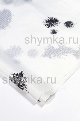 Ткань Оксфорд Рип-Стоп 210D 80г/кв.м 
водоотталк. 2000PU Принт ЧЕРНЫЕ ПЯТНА НА БЕЛОМ