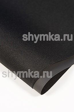 Ткань Оксфорд Флэт 600D 380г/кв.м с ПВХ покрытием 
ЧЕРНАЯ №322 ширина 1,45м