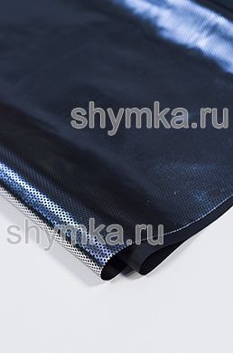 Ткань курточная Таффета 210Т 65г/кв.м 
фольгированная СОТЫ ЧЕРНАЯ ширина 1,45м