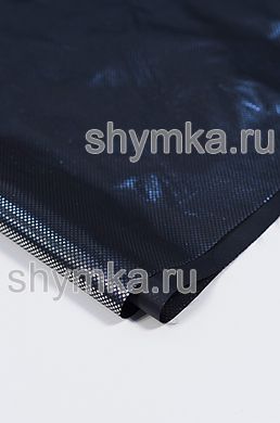 Ткань курточная Таффета 210Т 65г/кв.м 
фольгированная ТОЧКИ ЧЕРНАЯ ширина 1,45м