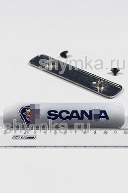 Шильд большой цветной МАТОВЫЙ для автоковриков SCANIA + 2 болтика