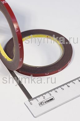 Скотч 3 М (не оригинал) двусторонний 
толщина 1мм ширина 6мм длина 5м