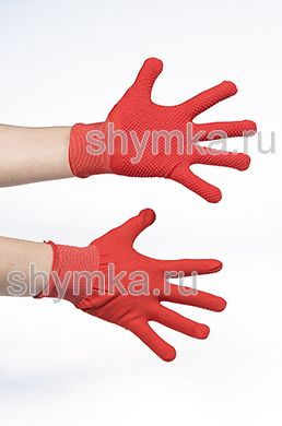 Перчатки нейлоновые КРАСНЫЕ 
с напылением пвх слоя