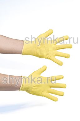 Перчатки нейлоновые ЖЕЛТЫЕ 
с напылением пвх слоя