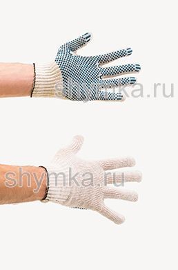 Перчатки ХБ с пвх напылением 5 нитей 10 класс БЕЛЫЕ Люкс