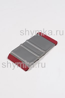 Ракель СЕРЫЙ двусторонний выгнутый
с ЗАМШЕВОЙ накладкой длина 95мм ширина 48мм