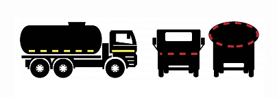 Контурная маркировка бортового автомобиля-цистерны и прицепа-цистерны для перевозки жидких грузов