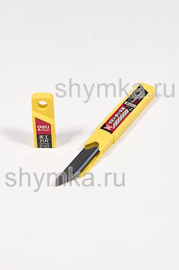 Пачка металлических лезвий DELI
ширина 9мм угол кончика лезвия 30° 10 лезвий
