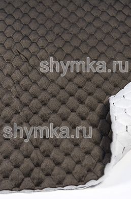 Велюр Стандарт СЕРО-КОРИЧНЕВЫЙ 
 на синтепоне 100г/кв.м на дублерине 
СТЕГАННЫЙ СЕРО-КОРИЧНЕВОЙ ниткой СОТА