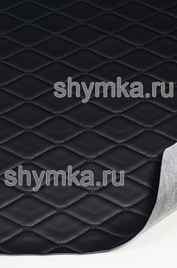 Винилискожа ПСЕВДОСТЕЖКА ЧЕРНАЯ 
РОМБ 45х45мм ширина 1,38м толщина 0,9мм