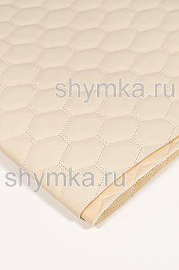 Винилискожа Орегон на поролоне 3мм на бежевом 
спанбонде 60г/кв.м КРЕМОВАЯ стеганная КРЕМОВОЙ 
№1354 ниткой СОТА NEW