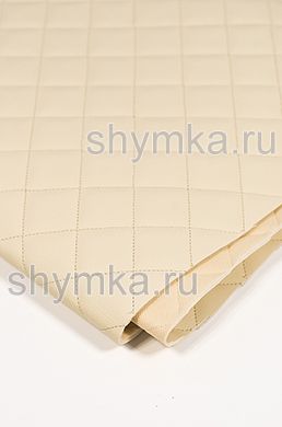 Винилискожа Орегон на поролоне 3мм на бежевом 
спанбонде 60г/кв.м КРЕМОВАЯ стеганная 
БЕЖЕВОЙ №422 ниткой КВАДРАТ 35х35мм