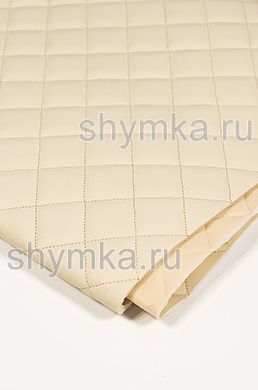 Винилискожа Орегон на поролоне 5мм на бежевом 
спанбонде 60г/кв.м КРЕМОВАЯ стеганная 
БЕЖЕВОЙ №422 ниткой КВАДРАТ 35х35мм