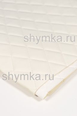 Винилискожа Орегон на поролоне 5мм на белом 
спанбонде 60г/кв.м БЕЛАЯ стеганная БЕЛОЙ 
ниткой РОМБ 45х45мм