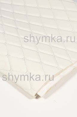 Винилискожа Орегон на поролоне 5мм на белом 
спанбонде 60г/кв.м БЕЛАЯ стеганная БЕЛОЙ 
ниткой РОМБ ДЕКОРАТИВНЫЙ 45х45мм