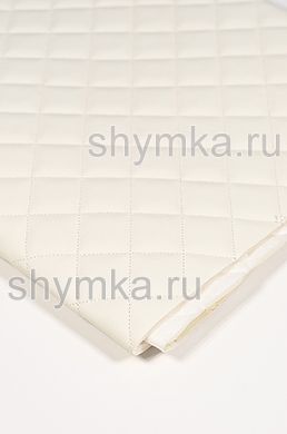 Винилискожа Орегон на поролоне 5мм на белом 
спанбонде 60г/кв.м БЕЛАЯ стеганная 
БЕЛОЙ ниткой КВАДРАТ 35х35мм