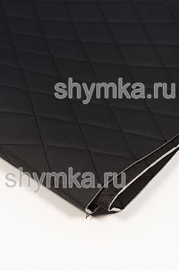 Винилискожа Орегон на поролоне 3мм на черном 
спанбонде 60г/кв.м ЧЕРНАЯ стеганная ЧЕРНОЙ 
ниткой РОМБ 45х45мм