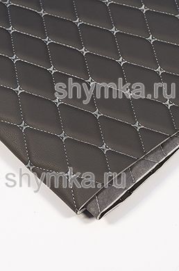 Винилискожа Орегон на поролоне 5мм на графитовом 
спанбонде 60г/кв.м ТЕМНО-СЕРАЯ стеганная 
СВЕТЛО-СЕРОЙ №1340 ниткой РОМБ ДЕКОРАТИВНЫЙ 
45х45мм