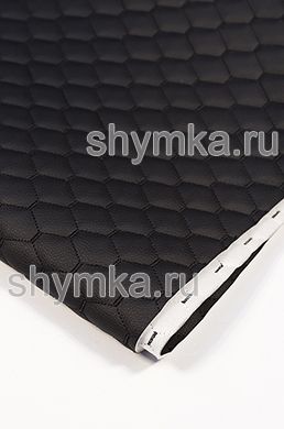 Винилискожа Орегон на поролоне 5мм на спанбонде 
ЧЕРНАЯ стеганная ЧЕРНОЙ ниткой СОТА МИНИ