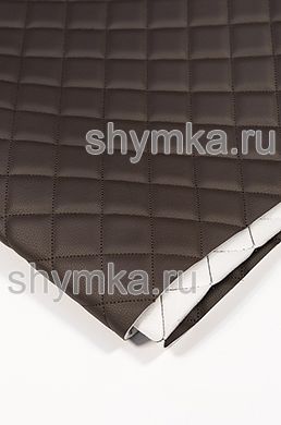 Винилискожа Орегон на поролоне 5мм на спанбонде 
ШОКОЛАДНАЯ стеганная ТЕМНО-КОРИЧНЕВОЙ №1495 
ниткой КВАДРАТ 35х35мм