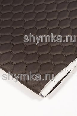 Винилискожа Орегон на поролоне 5мм на спанбонде 
ШОКОЛАДНАЯ стеганная ТЕМНО-КОРИЧНЕВОЙ №1495 ниткой СОТА NEW