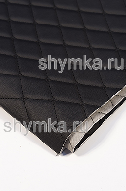 Винилискожа Орегон на поролоне 5мм на сером 
спанбонде 60г/кв.м ЧЕРНАЯ стеганная ЧЕРНОЙ 
ниткой РОМБ ДЕКОРАТИВНЫЙ 45х45мм
