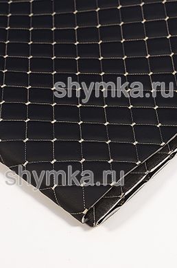 Винилискожа Орегон на поролоне 5мм
на черном спанбонде 60г/кв.м ЧЕРНАЯ стеганная
БЕЖЕВОЙ №1358 ниткой КВАДРАТ НЕО 35х35мм