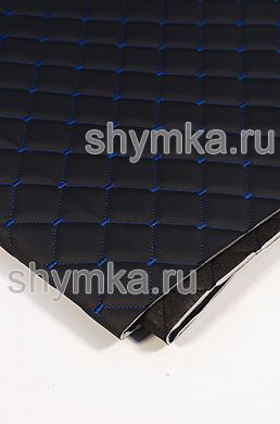 Винилискожа Орегон на поролоне 5мм
на черном спанбонде 60г/кв.м ЧЕРНАЯ стеганная
СИНЕЙ №1291 ниткой КВАДРАТ НЕО 35х35мм