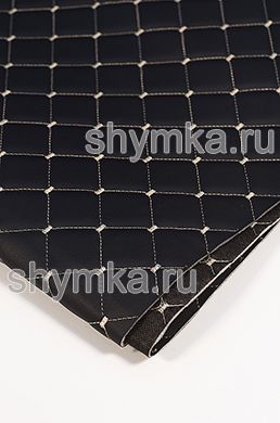 Винилискожа Орегон на поролоне 3мм
на черном спанбонде 60г/кв.м ЧЕРНАЯ стеганная
БЕЖЕВОЙ №1358 ниткой КВАДРАТ НЕО 35х35мм