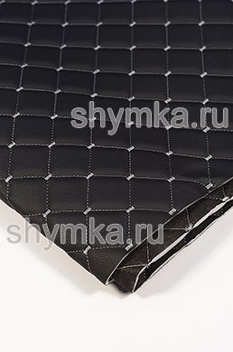 Винилискожа Орегон на поролоне 5мм
на черном спанбонде 60г/кв.м ЧЕРНАЯ стеганная
СЕРОЙ №1344 ниткой КВАДРАТ НЕО 35х35мм