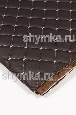 Винилискожа Орегон на поролоне 5мм на коричневом
спанбонде 60г/кв.м ШОКОЛАДНАЯ стеганная
ТЕМНО-БЕЖЕВОЙ №1464 ниткой КВАДРАТ НЕО 35х35мм