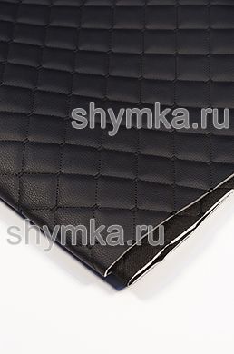 Винилискожа PVC-0,8 на поролоне 5мм 
на черном спанбонде 60г/кв.м ЧЕРНАЯ стеганная 
ЧЕРНОЙ ниткой КВАДРАТ НЕО 35х35мм