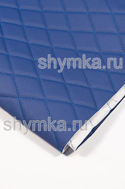 Винилискожа Орегон на поролоне 5мм на спанбонде 
СИНЯЯ стеганная ГОЛУБОЙ №484 ниткой 
 РОМБ 45х45мм