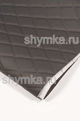 Винилискожа Орегон на поролоне 5мм на спанбонде 
ТЕМНО-СЕРАЯ стеганная СЕРОЙ №490 ниткой 
 РОМБ 45х45мм