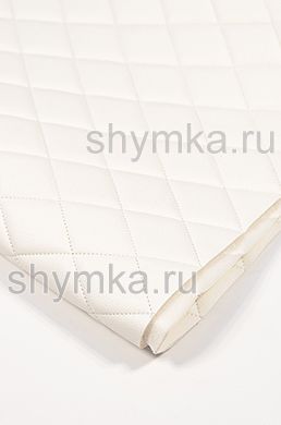 Винилискожа Орегон на поролоне 5мм на спанбонде 
БЕЛАЯ стеганная БЕЛОЙ ниткой 
 РОМБ 45х45мм