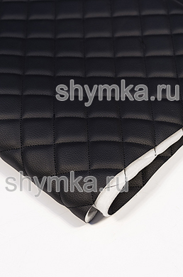 Винилискожа PVC-0,8 на поролоне 5мм на спанбонде 
ЧЕРНАЯ стеганная ЧЕРНОЙ ниткой 
КВАДРАТ 35х35мм